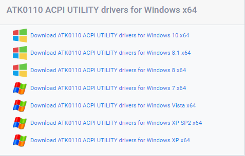 скачать и установить драйвер для ACPI ATK0110